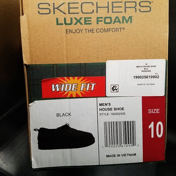 Skechers Men’s House Shoe Luxe Foam - Size 10 - Black Color - Wide Fit - NTW!!! - Picture 12 of 13